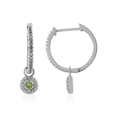 Boucles d'oreilles en argent et Démantoïde de Russie