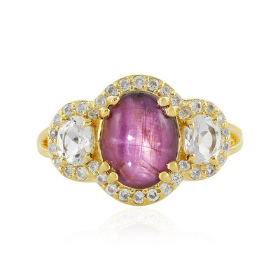 Bague en argent et Rubis étoilé de Channapatna