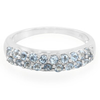 Bague en argent et Aigue-Marine Santa Teresa