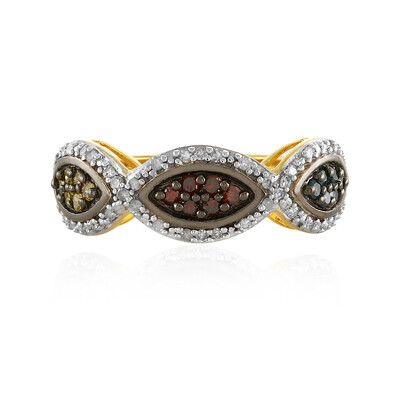 Bague en argent et Diamant jaune I4