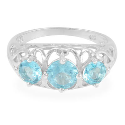 Bague en argent et Apatite bleue
