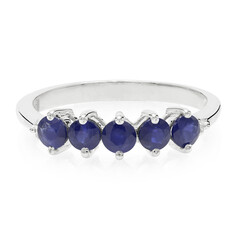 Bague en argent et Saphir bleu de Birmanie