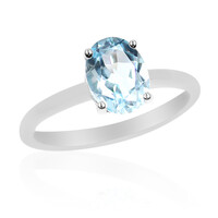 Bague en argent et Topaze bleu ciel