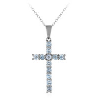 Collier en argent et Topaze bleu ciel