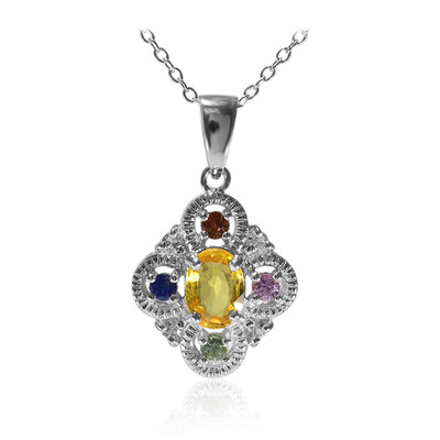 Collier en argent et Saphir jaune
