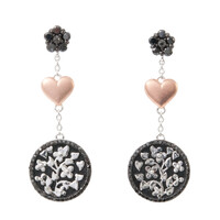 Boucles d'oreilles en argent et Diamant noir