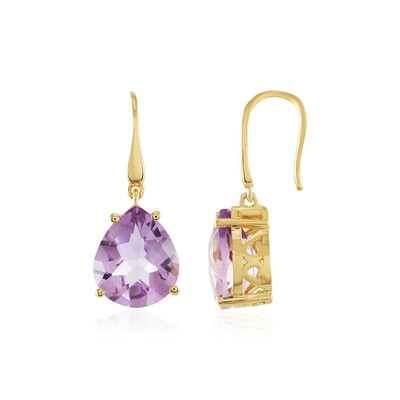 Boucles d'oreilles en argent et Améthyste Rose de France
