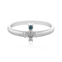 Bague en argent et Diamant bleu I3