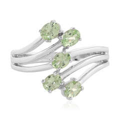 Bague en argent et Grenat vert menthe de Merelani