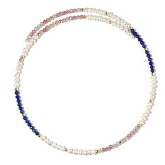 Collier ras du cou en acier et Lapis-Lazuli (Riya)