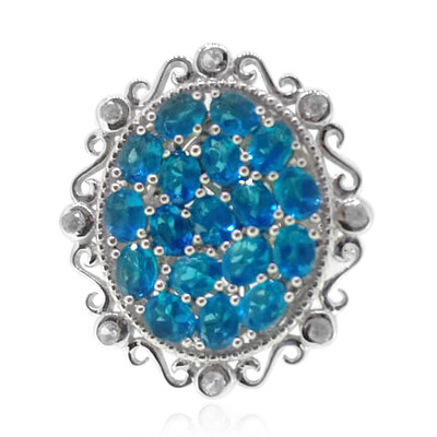Bague en argent et Apatite bleu néon (Dallas Prince Designs)