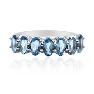 Bague en argent et Topaze bleu de Londres