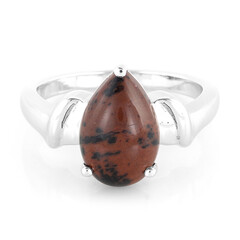 Bague en argent et Obsidienne acajou