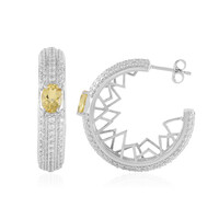 Boucles d'oreilles en argent et Béryl jaune (de Melo)