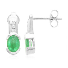 Boucles d'oreilles en argent et Emeraude de Bahia