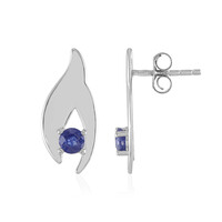 Boucles d'oreilles en argent et Saphir bleu de Madagascar