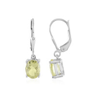 Boucles d'oreilles en argent et Quartz citron