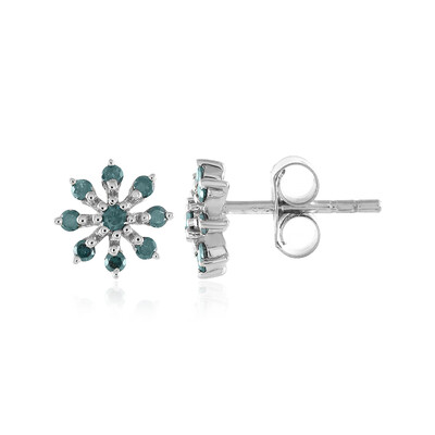 Boucles d'oreilles en argent et Diamant bleu I3