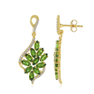 Boucles d'oreilles en argent et Diopside de Russie