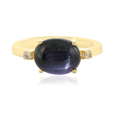 Bague en argent et Diopside étoilé d'Inde