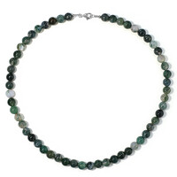Collier en argent et Agate mousse
