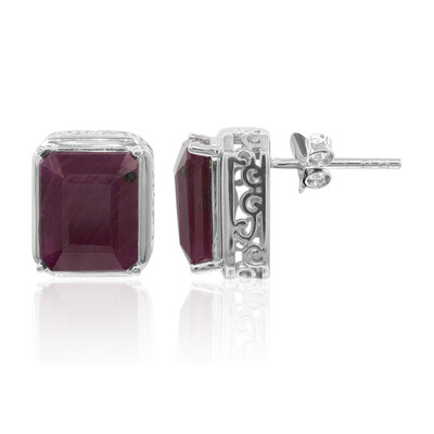 Boucles d'oreilles en argent et Rubis