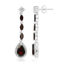 Boucles d'oreilles en argent et Grenat du Mozambique
