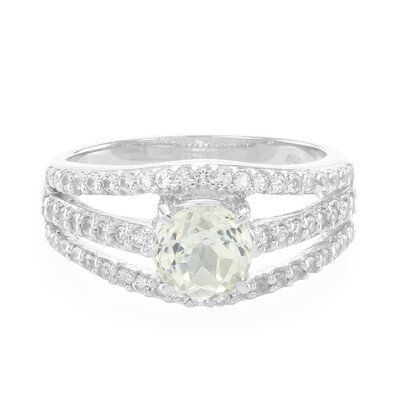 Bague en argent et Kunzite jaune canari