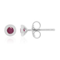 Boucles d'oreilles en argent et Rubis de Birmanie