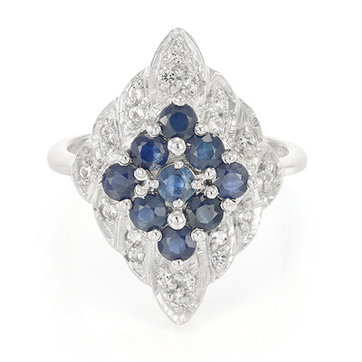 Bague en argent et Saphir bleu