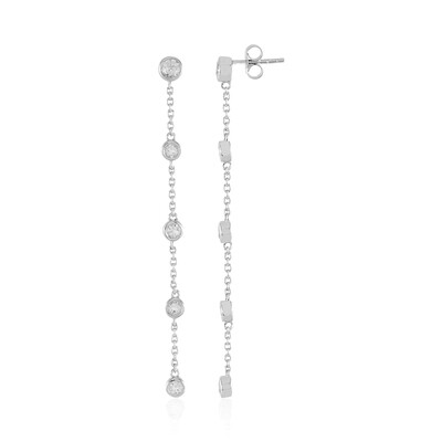 Boucles d'oreilles en argent et Topaze blanche