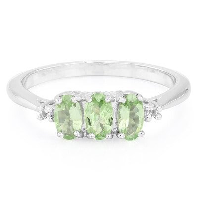 Bague en argent et Grenat vert menthe de Merelani