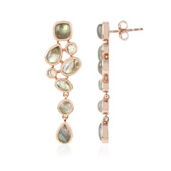 Boucles d'oreilles en argent et Labradorite verte de Maniry (KM by Juwelo)