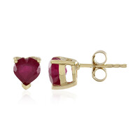 Boucles d'oreilles en or et Rubis de Madagascar