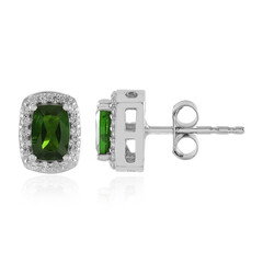 Boucles d'oreilles en argent et Diopside de Russie