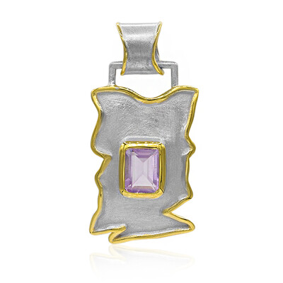Pendentif en argent et Améthyste Rose de France (MONOSONO COLLECTION)