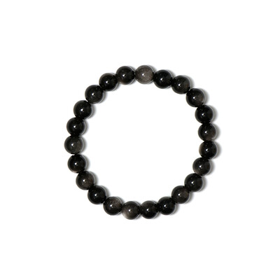 Bracelet et Obsidienne argentée