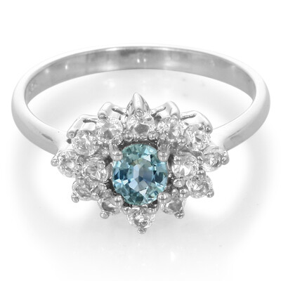 Bague en argent et Saphir vert