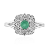 Bague en argent et Emeraude d'Ethiopie