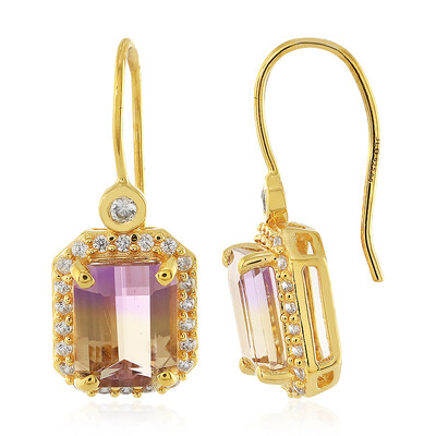 Boucles d'oreilles en argent et Amétrine