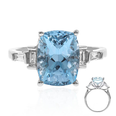 Bague en or et Aigue-Marine du Brésil AAA (CIRARI)
