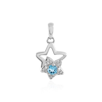 Pendentif en argent et Topaze bleu Suisse