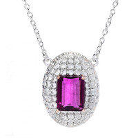 Collier en argent et Fluorite rose (Gems en Vogue)