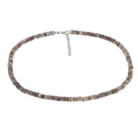 Collier en argent et Pierre de lune chocolat