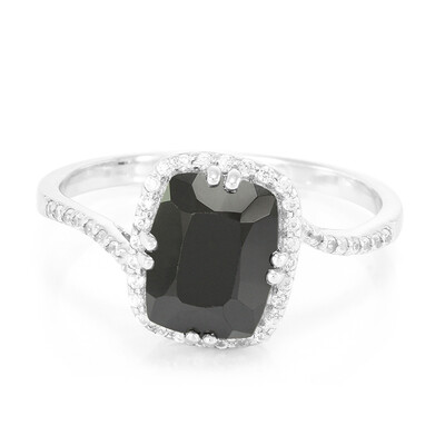 Bague en argent et Spinelle noir