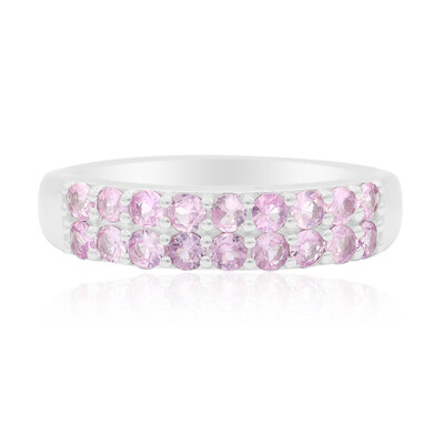 Bague en argent et Saphir parme