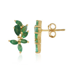 Boucles d'oreilles en argent et Emeraude de Zambie