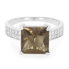 Bague en argent et Quartz fumé