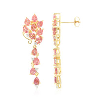Boucles d'oreilles en or et Saphir Padparadscha non chauffé (AMAYANI)
