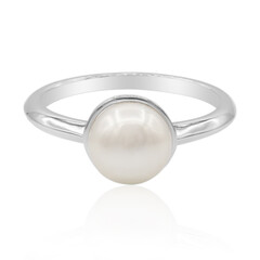 Bague en argent et Perle de culture d'eau douce (TPC)